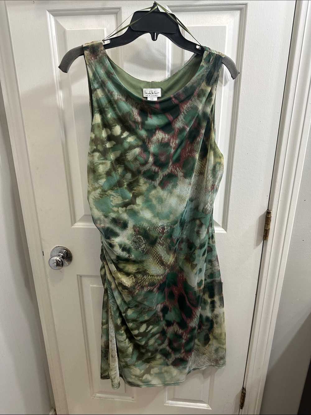 Nicole Miller Multicolor Green Tie-Dye Midi Dress